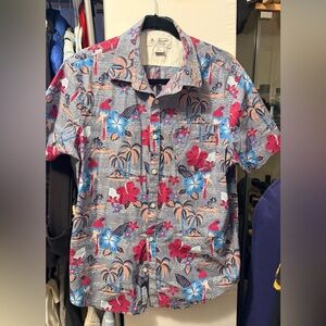 Original Penguin Men’s Short-Sleeve Tropical Button-Down